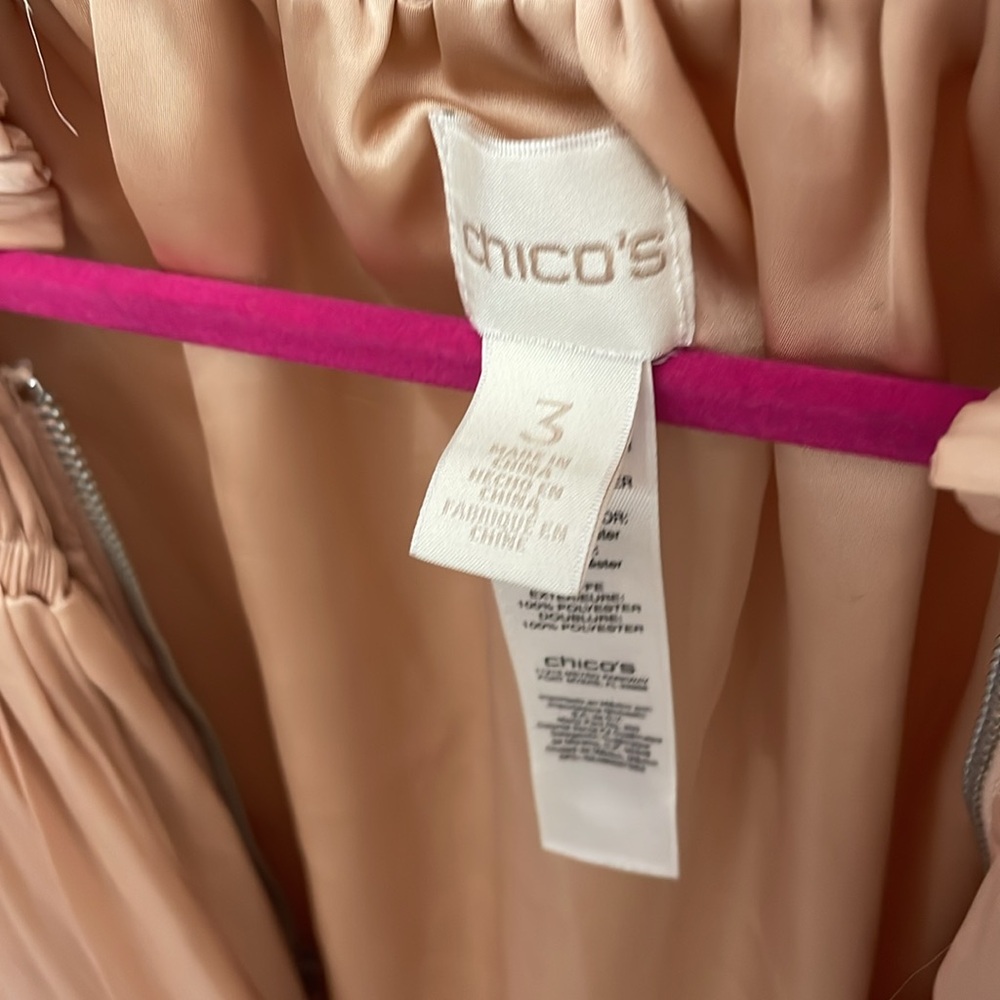 Chico’s peachy Cream Bomber Jacket with Satin Sheen - Picture 6 of 6